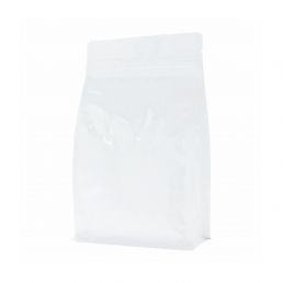 Sacs à fond plat avec fermeture éclair - brillant blanc